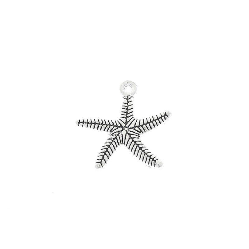 Sea starfish pendant 1 pc antique silver 23x25mm AAT508