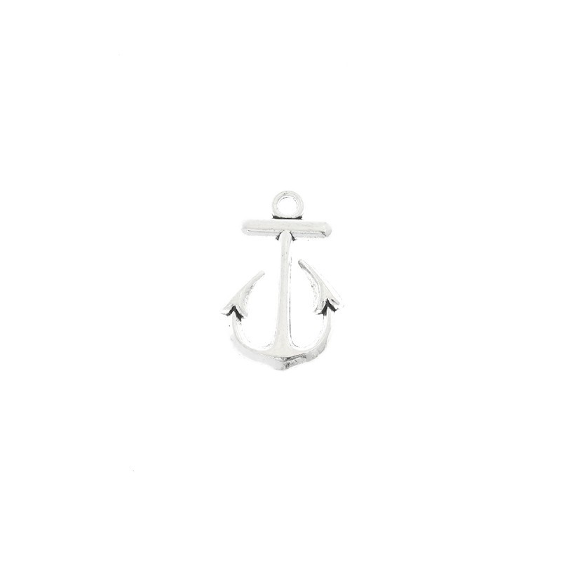 Anchor with steering wheel / pendant / antique silver 14x21mm 3pcs AAT523