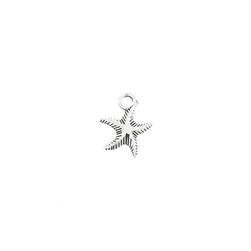 Sea starfish pendant 3 pcs antique silver 13x17mm AAT530