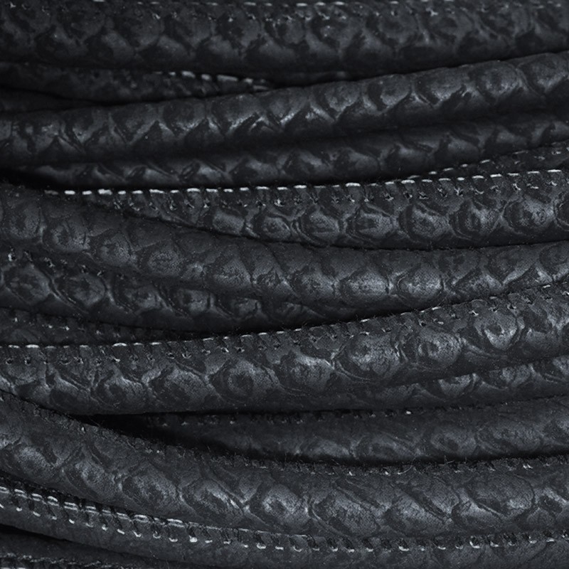 Snake black 6mm matt strap sewn on a 1m spool RZSZ43