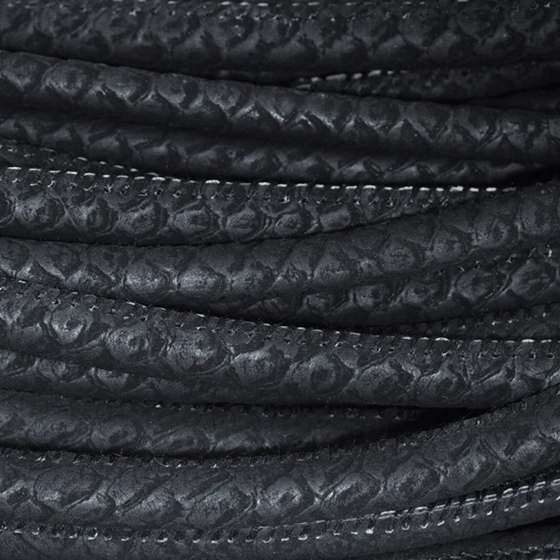 Snake black 6mm matt strap sewn on a 1m spool RZSZ43