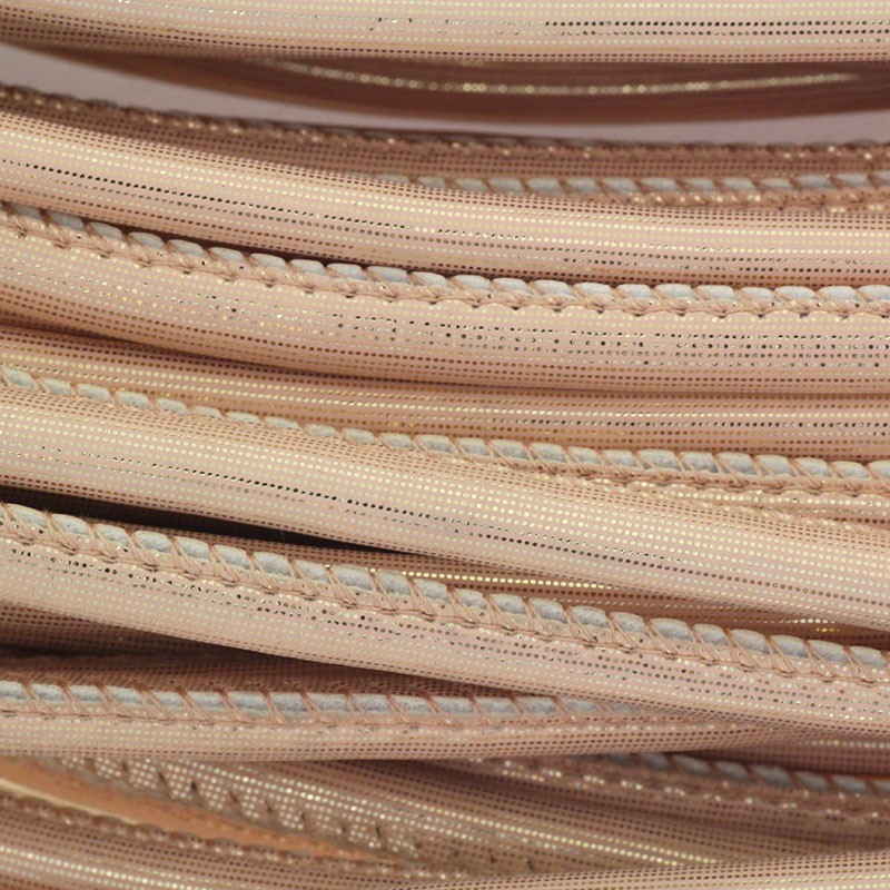 Sewn strap / Point / pastel pink / gold / 6mm from a 1m spool RZSZ56