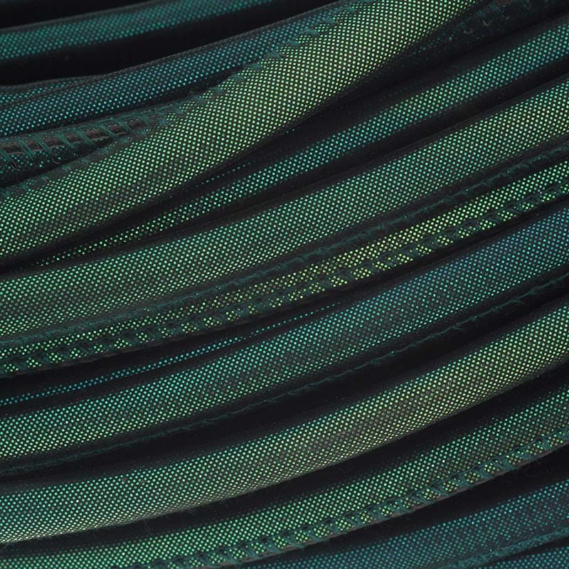 Sewn strap / Point / black / shaded green metallic / 6mm from a 1m spool RZSZ54