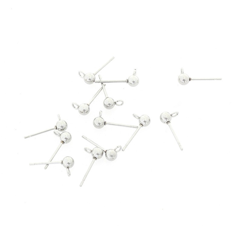 Ball studs 4mm with eyelet surgical steel 2pcs BKSCH13