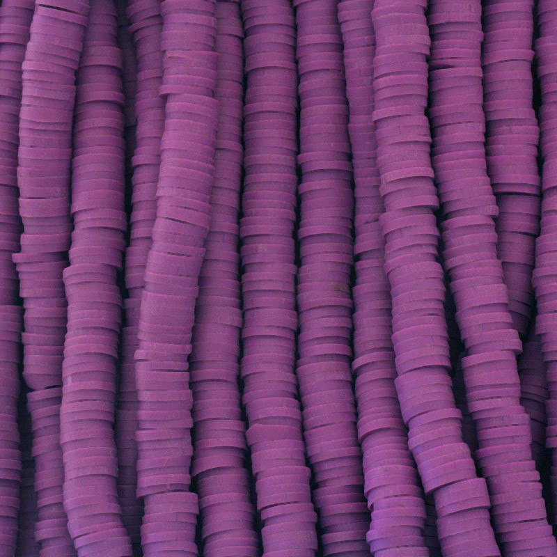 Katsuki beads / purple lilac / 6mm discs / 40cm rope / MOKA06040