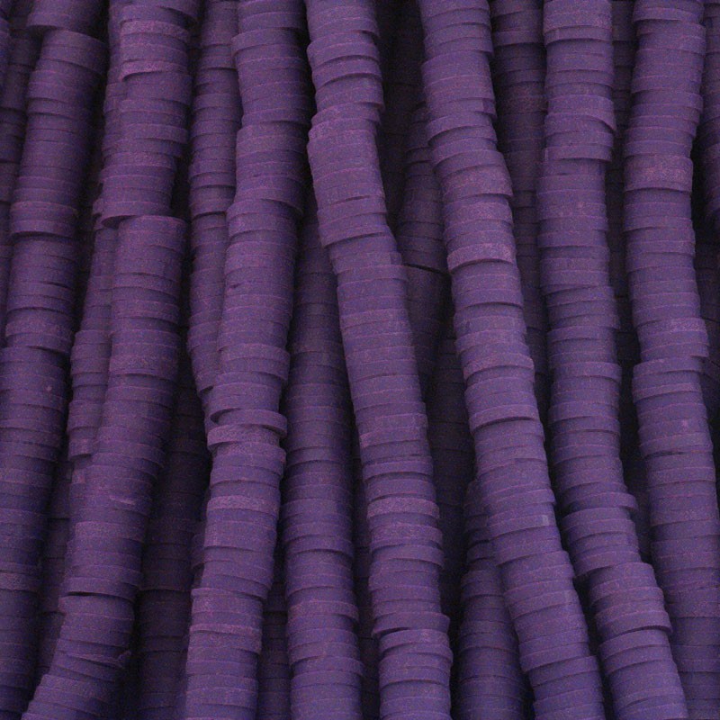 Katsuki beads / violet / 6mm discs / 40cm rope / MOKA06043