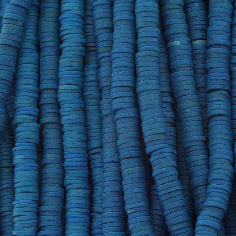 Katsuki beads / sea blue / 6mm discs / 40cm rope / MOKA06054