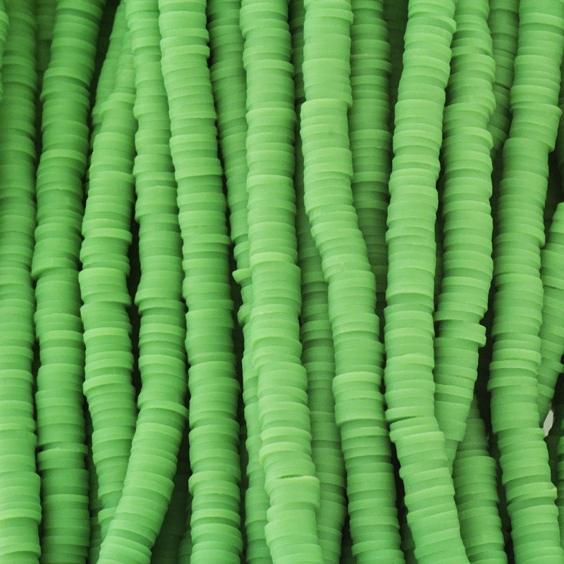 Katsuki beads / kiwi green / 6mm discs / 40cm rope / MOKA06084