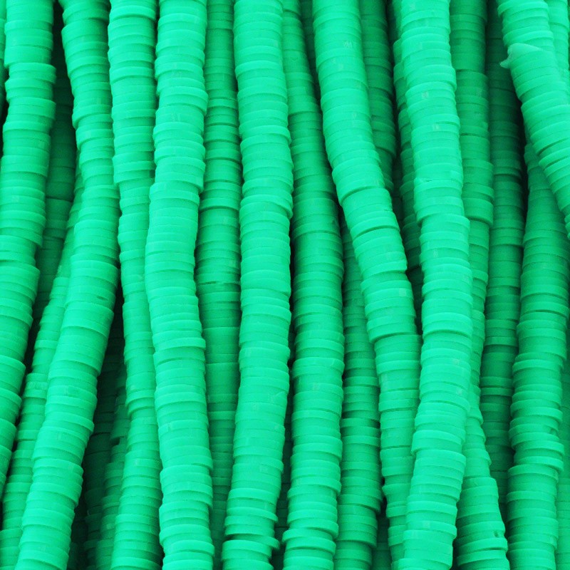 Katsuki beads / Irish green / 6mm discs / 40cm rope / MOKA06092