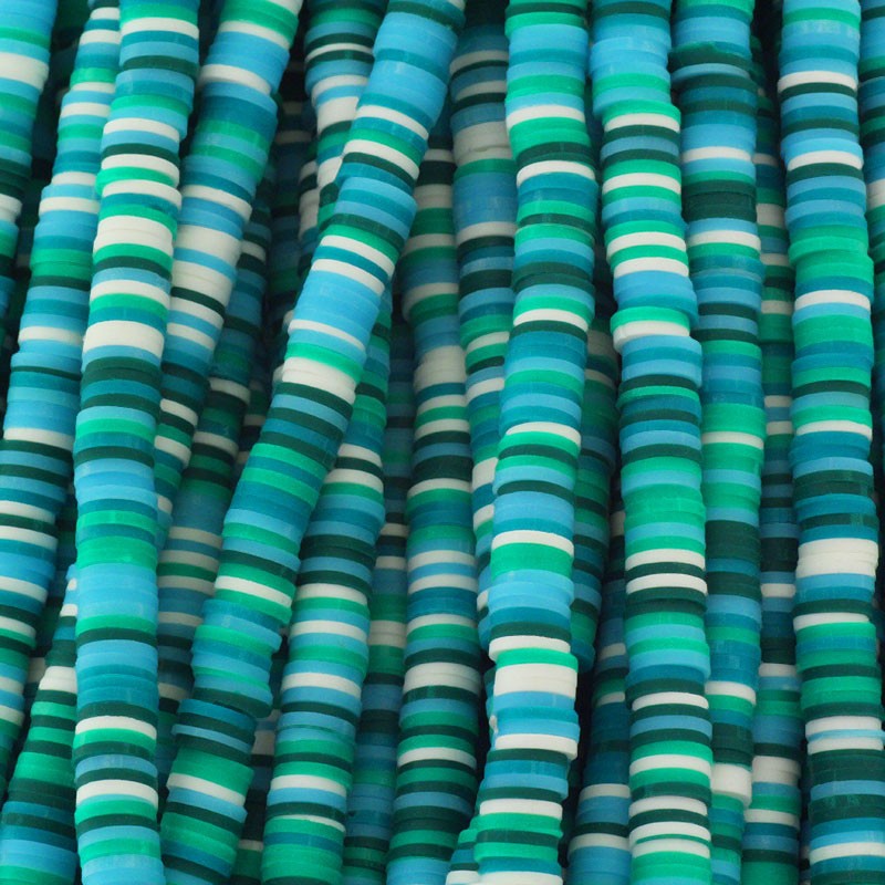 Katsuki beads / Stripes / Marseille / 6mm discs / 40cm rope / MOKA06144