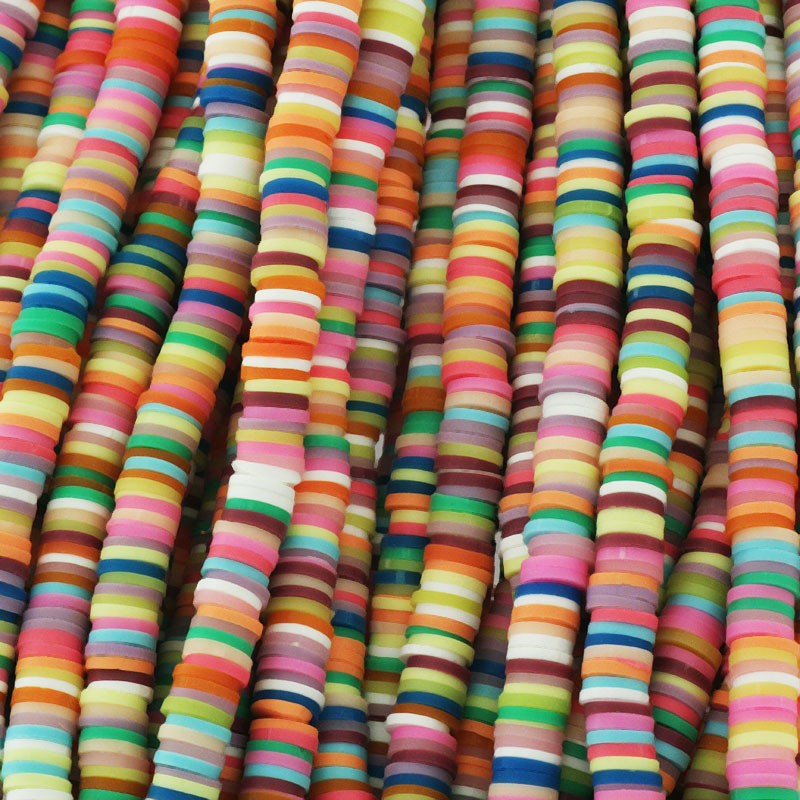 Katsuki beads / Stripes / Bogota / 6mm discs / 40cm rope / MOKA06147