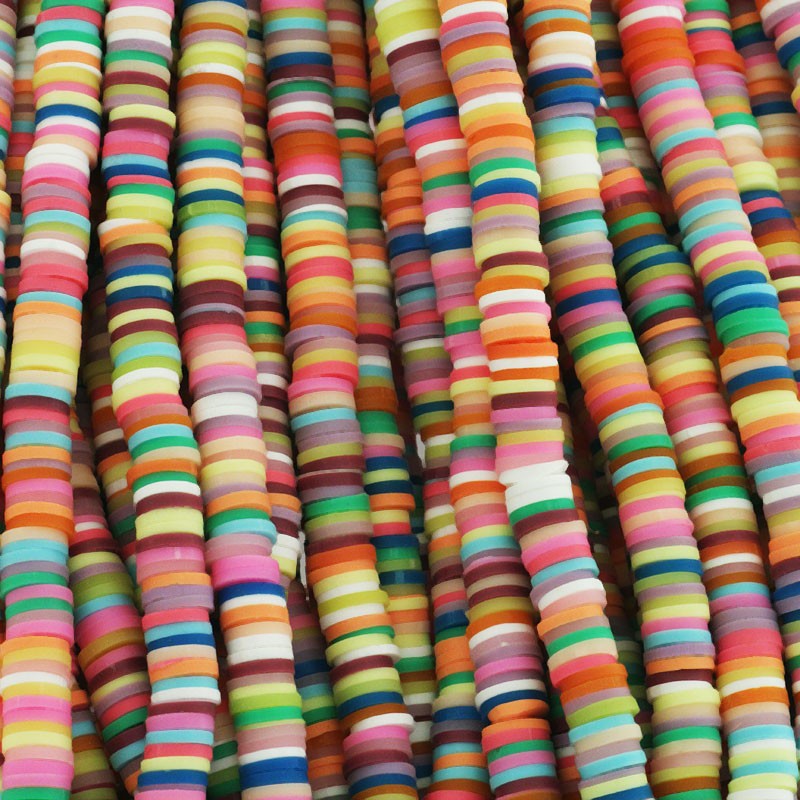 Katsuki beads / Stripes / Bogota / 6mm discs / 40cm rope / MOKA06147