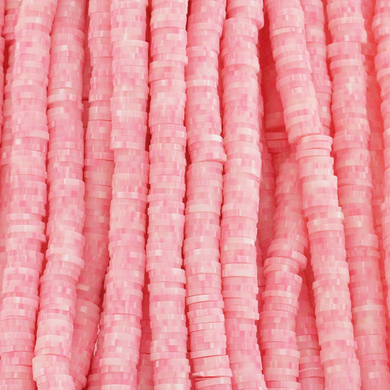 Katsuki beads / Snow / pink on snow / 6mm discs / 40cm rope / MOKA06158