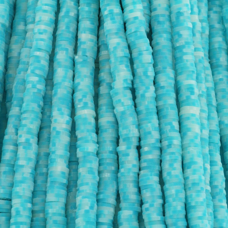 Katsuki beads / Snow / turquoise snow / 6mm discs / 40cm rope / MOKA06168