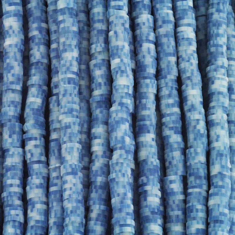 Katsuki beads / Snow / washed jeans / 6mm discs / 40cm rope / MOKA06170