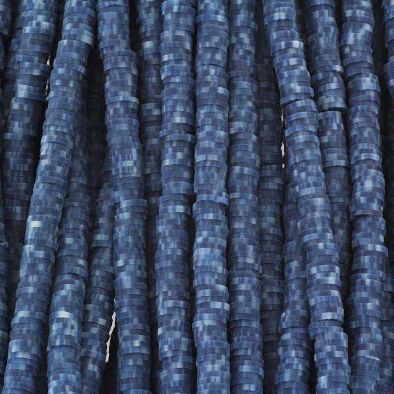 Katsuki beads / Snow / dark jeans / 6mm discs / 40cm rope / MOKA06171