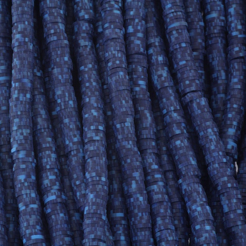 Katsuki beads / Snow / blue and navy blue / 6mm discs / 40cm rope / MOKA06173