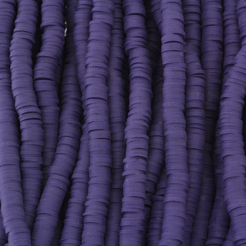 Katsuki beads / dark purple / 6mm discs / 40cm rope / MOKA06164