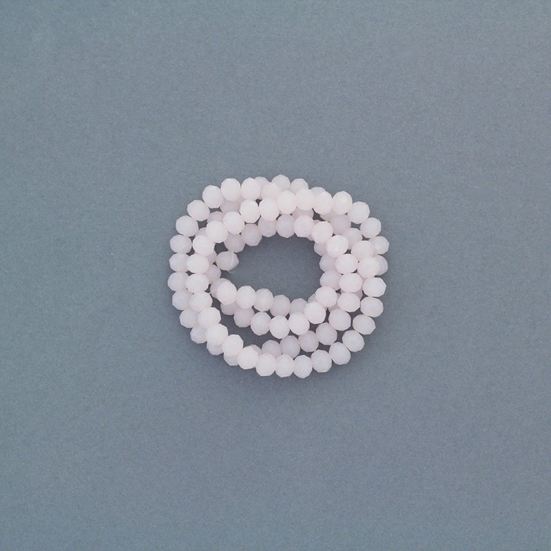 Beads / beads, crystals / milky pink / 6x4mm 100pcs SZKROP06125