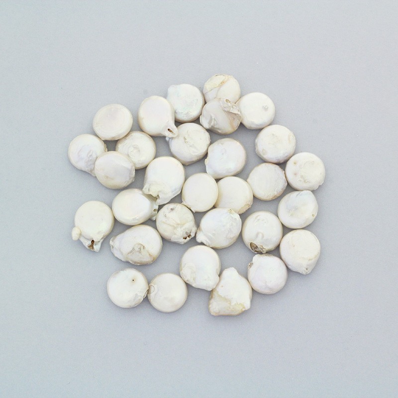 Freshwater pearls / white coins 12mm / rope 30pcs / PASW144