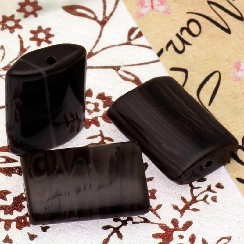 Rectangle chocolate stone 20x15x6mm 1pc KACZ002
