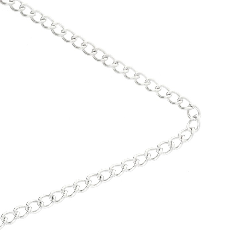 Chain by the meter / oval twist / platinum / 4x5.5x1mm 1m LL150PL