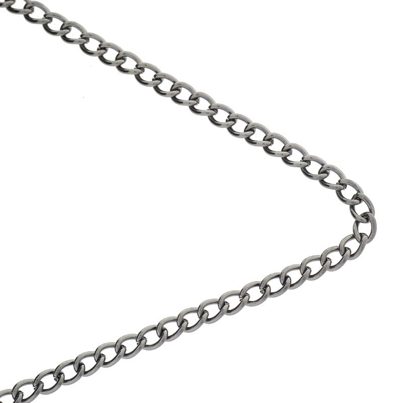 Chain by the meter / oval twist / anthracite / 4x5.5x1mm 1m LL150AN