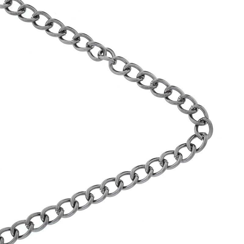 Oval twist chain / anthracite / 5x6.4x1.1mm / 1m LL188AN