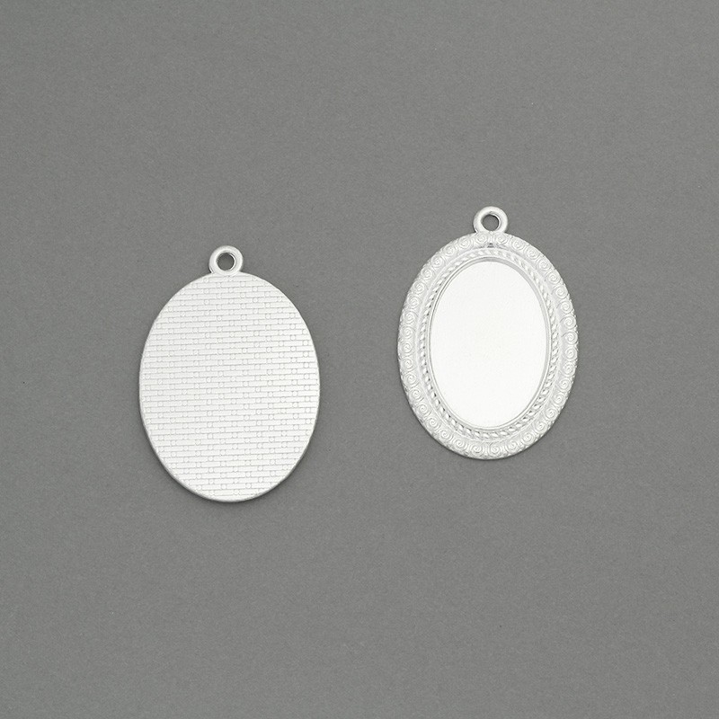 Cabochon bases 20x30mm / silver / 30x40mm 1pc OKWI2030SS6