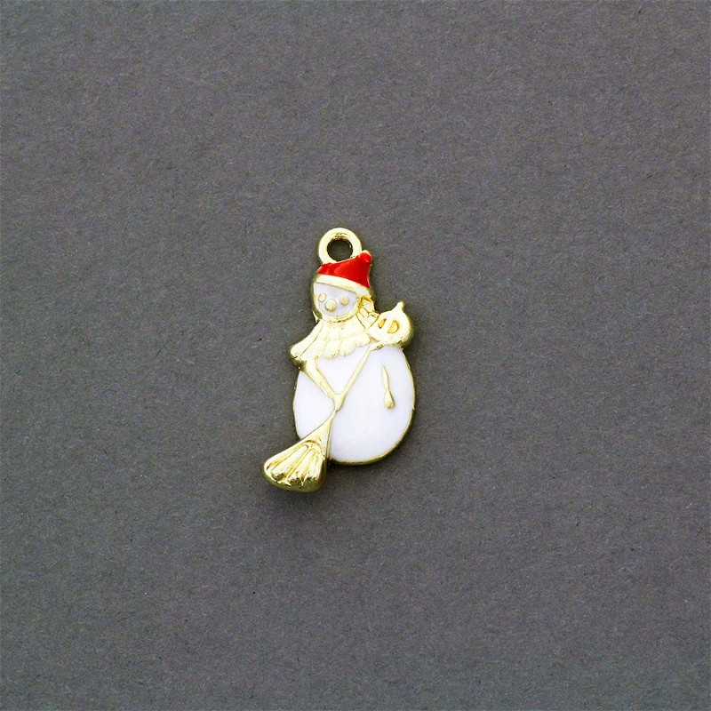 Christmas / snowman / gold pendants 11x23mm 1pc AKG668