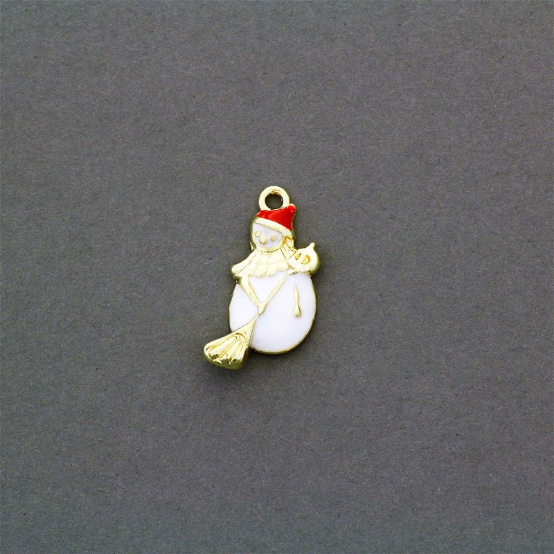 Christmas / snowman / gold pendants 11x23mm 1pc AKG668
