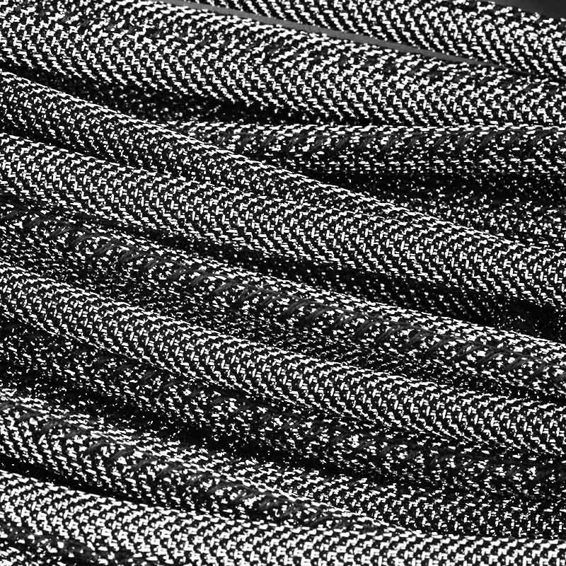 Strap sewn in lurex fabric / silver with black / 6mm from a 1m spool RZSZ76