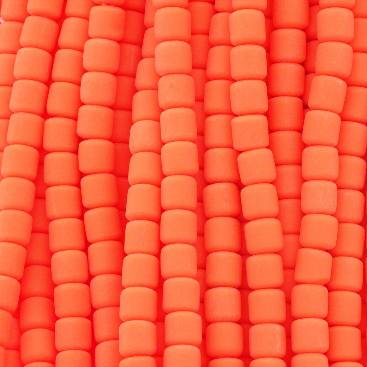 Katsuki beads / neon orange / rollers 6x6mm / rope 40cm / MOWA06008