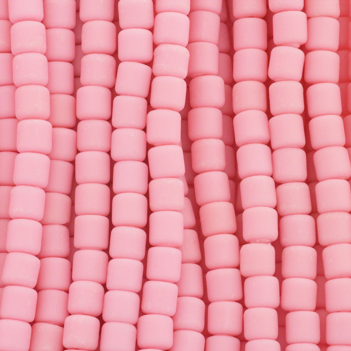 Katsuki beads / pastel pink / rollers 6x6mm / rope 40cm / MOWA06013