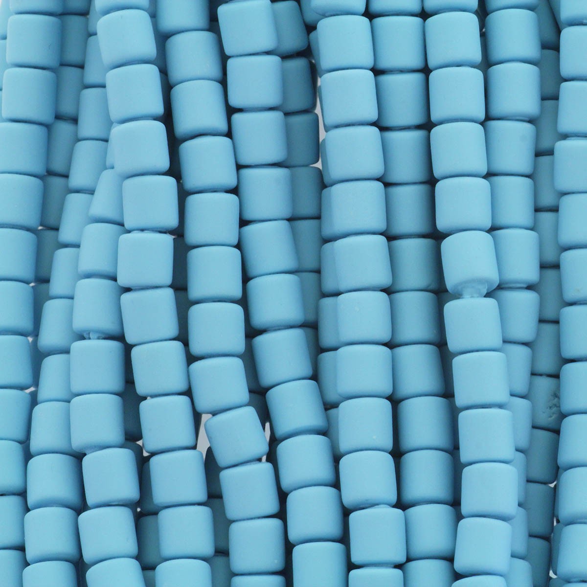 Katsuki beads / blue / rollers 6x6mm / rope 40cm / MOWA06016