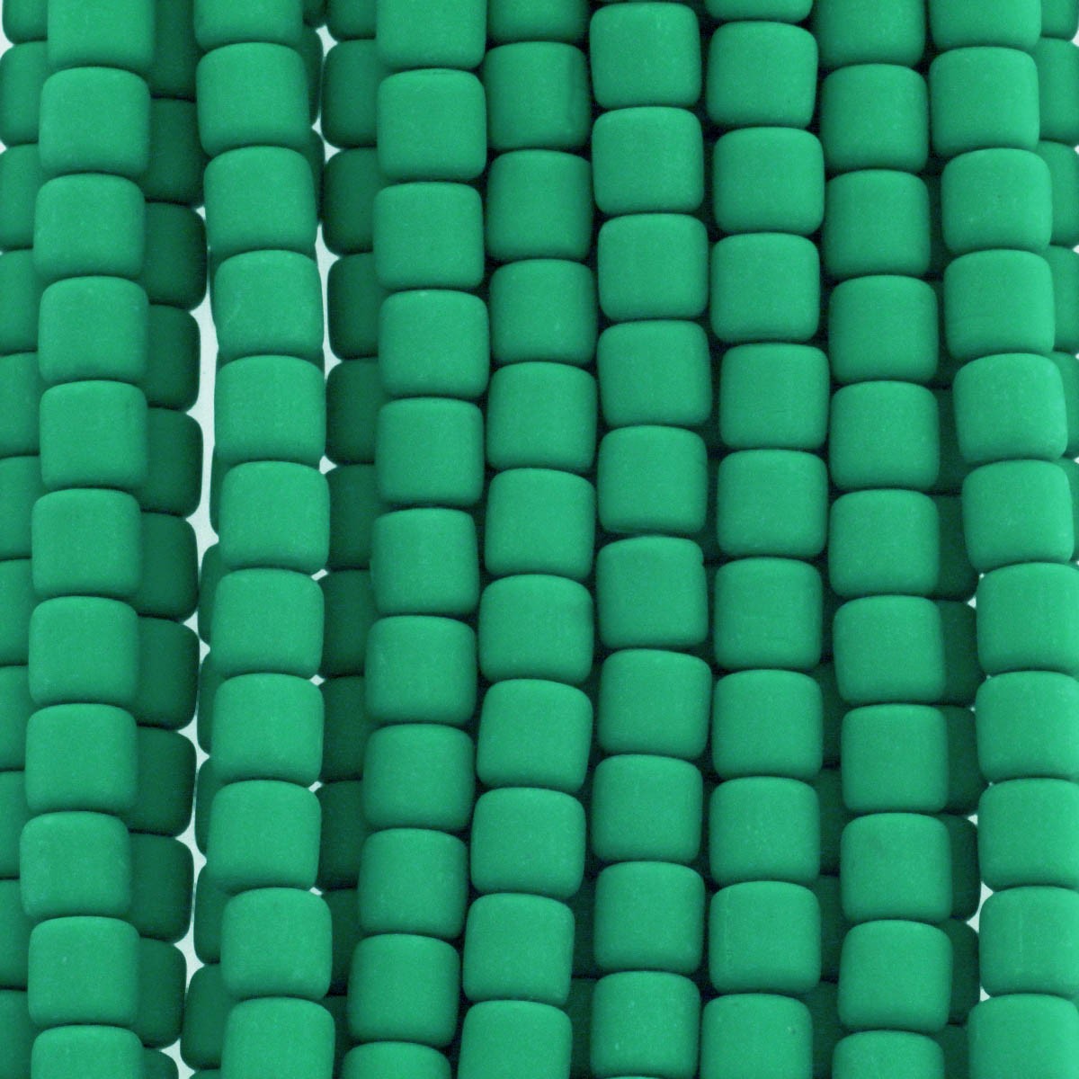 Katsuki beads / emerald / rollers 6x6mm / rope 40cm / MOWA06023