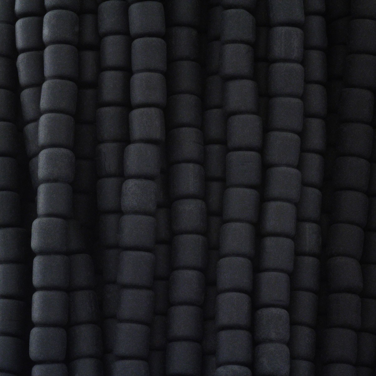 Katsuki beads / black / rollers 6x6mm / rope 40cm / MOWA06029