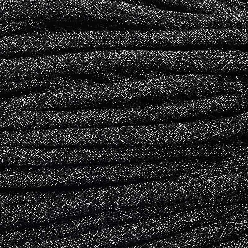 Metallic string / silver-black / braid 10mm 1m PWLU1007