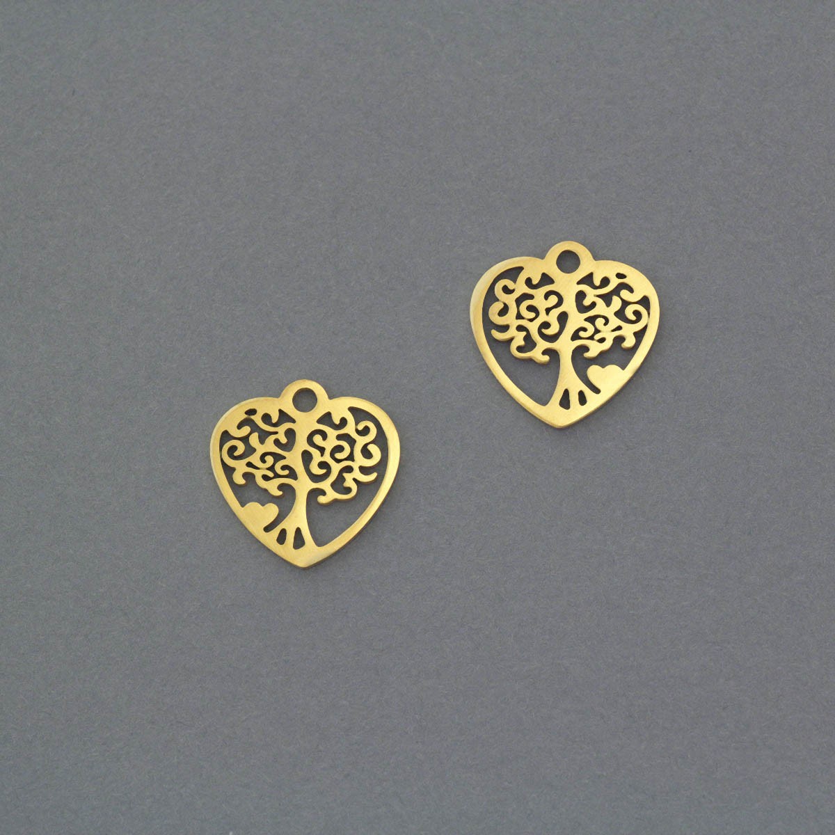 Tree of life pendant / surgical steel gold-plated / 15mm 1pc AKGSCH005