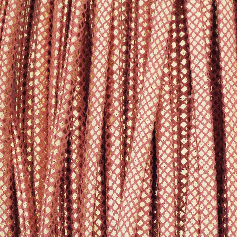Arlequin strap / pink and gold / 6x4mm on a 1m spool RZSZ99A