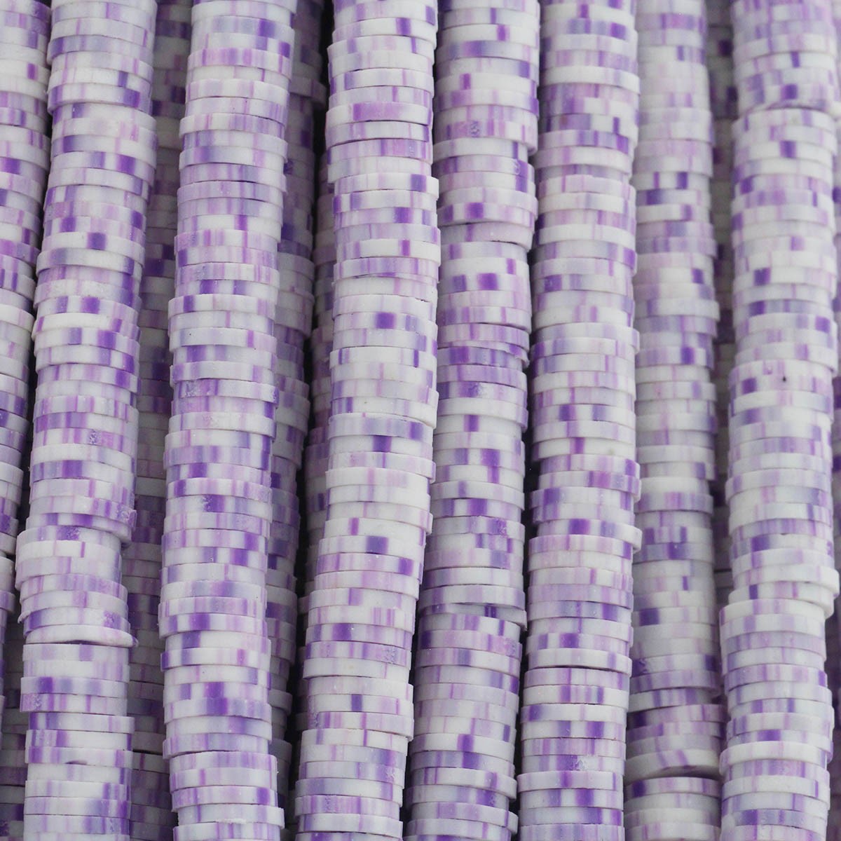 Katsuki beads / Snow / purple / 8mm discs / 40cm rope / MOKA08050