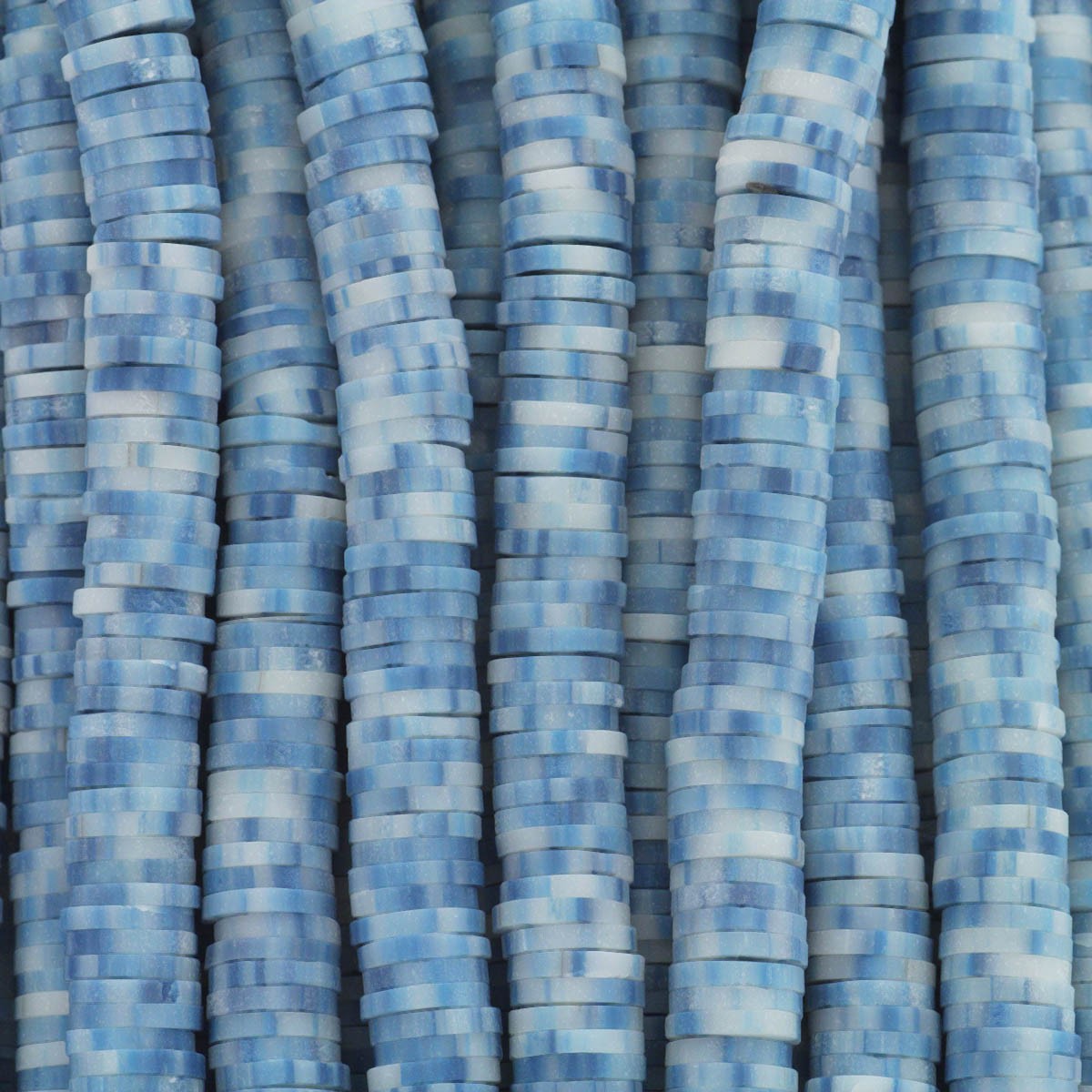 Katsuki beads / Snow / blue / 8mm discs / 40cm rope / MOKA08051