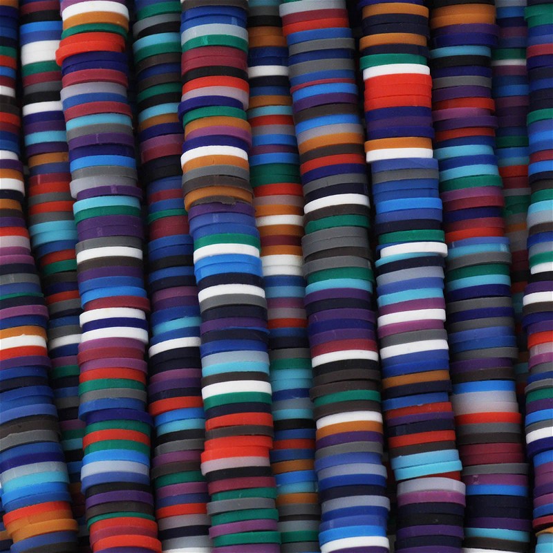 Katsuki beads / Stripes / Reykjavik / 8mm discs / 40cm rope / MOKA08059