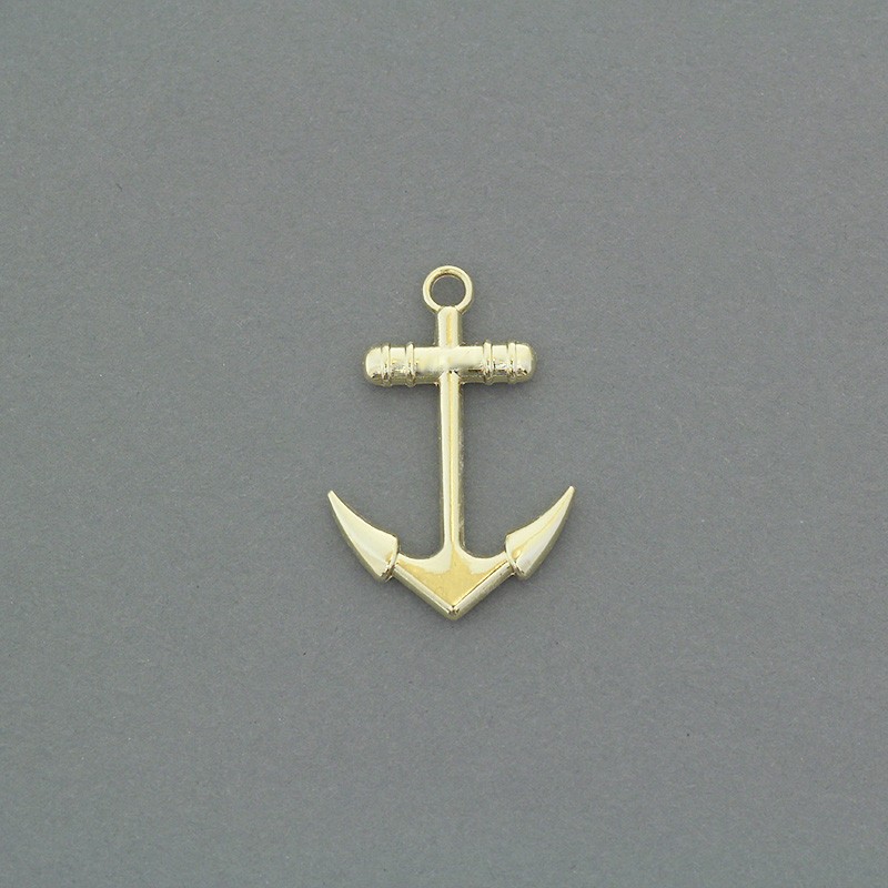 Anchor pendant / gold 19x28mm, 1 piece AKG849