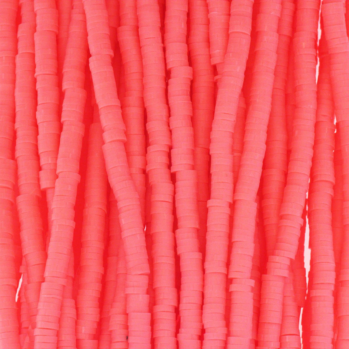 Katsuki beads / neon coral / 4mm discs / 40cm rope / MOKA04033