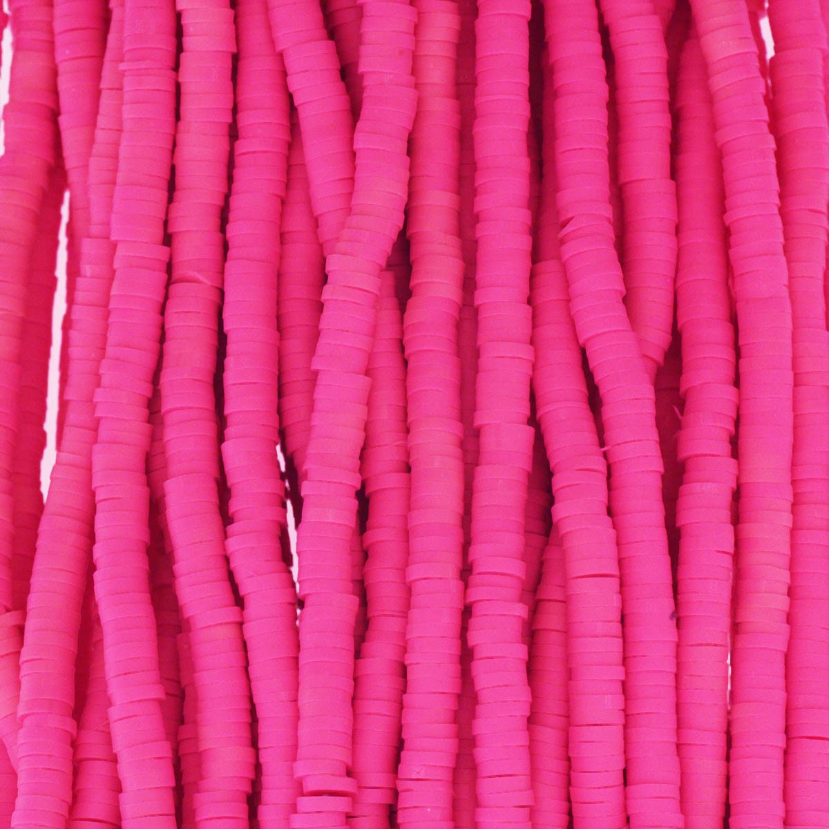 Katsuki beads / neon pink / 4mm discs / 40cm rope / MOKA04038