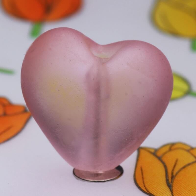 Serce matowe różowe 15mm 3szt SZMASES005