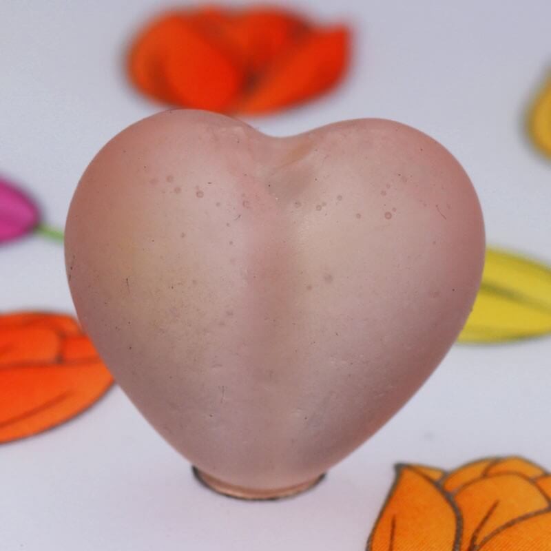 Serce matowe różowe 15mm 3szt SZMASES008