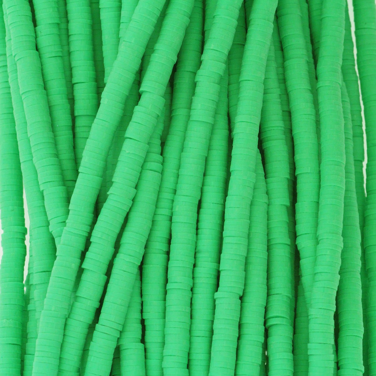 Katsuki beads / intense green / 4mm discs / 40cm rope / MOKA04071