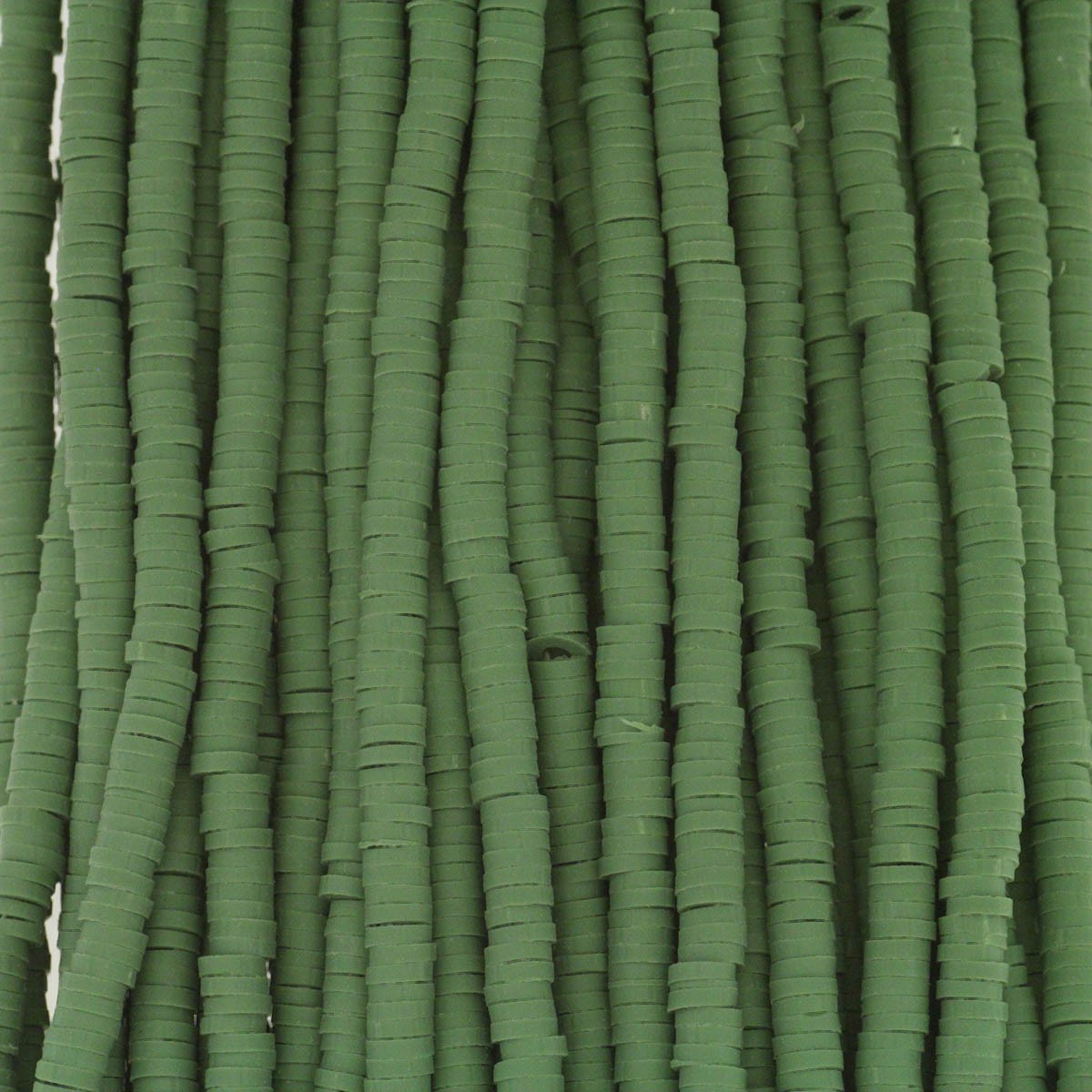Katsuki beads / forest green / 4mm discs / 40cm rope / MOKA04077
